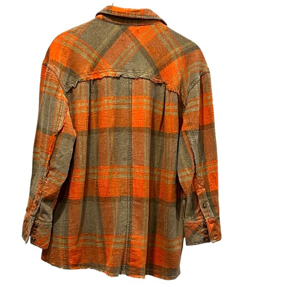 Urban Outfitters BDG Andy Distressed Flannel Shirt, NWT, Orange,  S - Picture 9 of 12